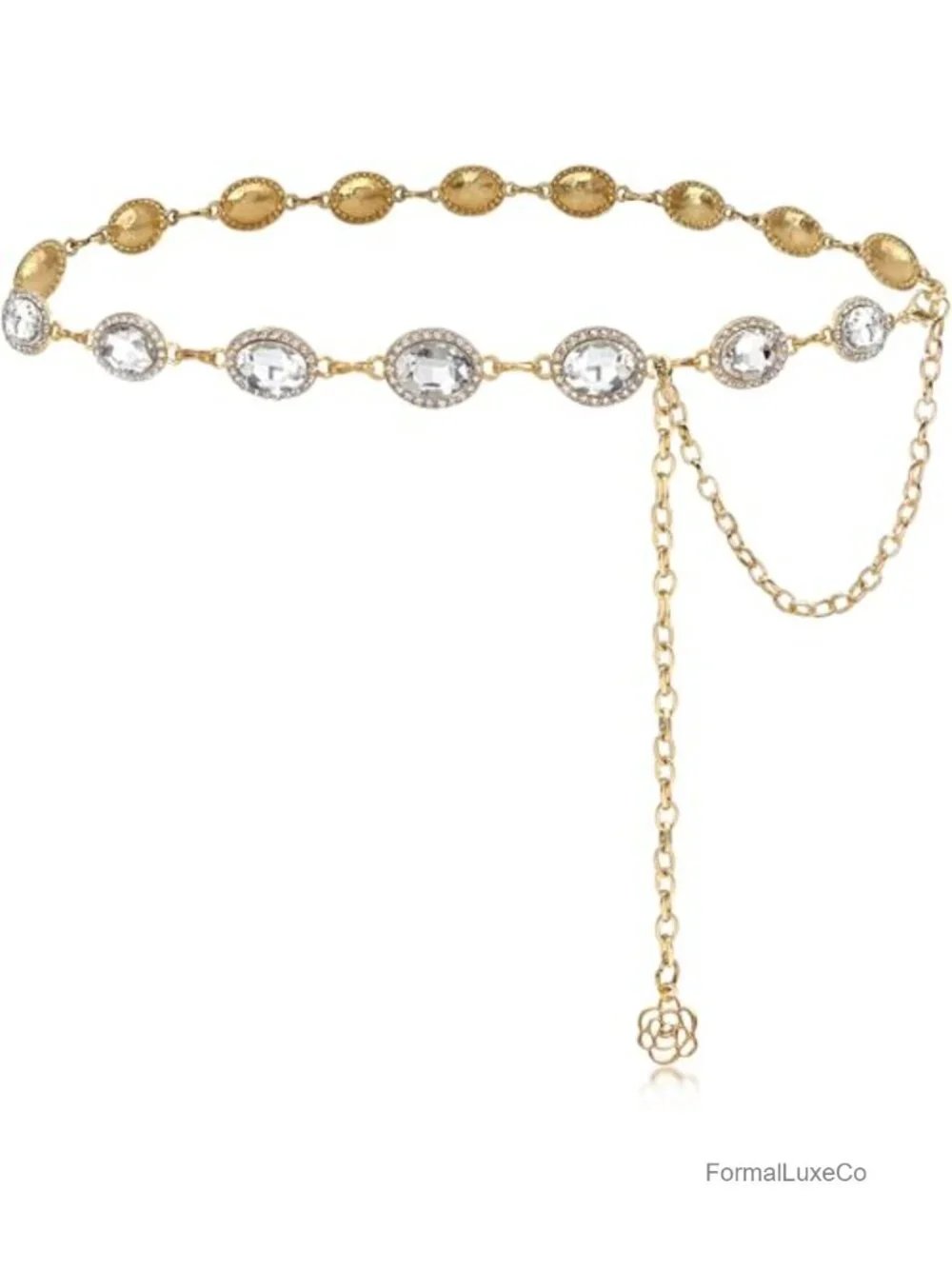 Western Rhinestone Chain Belt, Adjustable 43